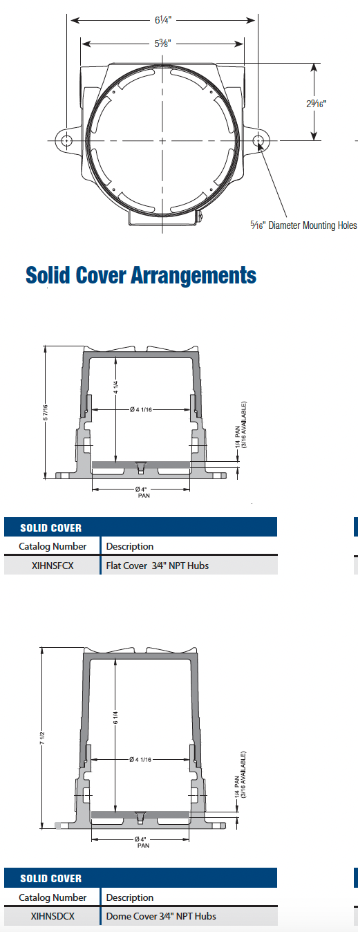 Explosionproof Instrument Housings - XIHNS Series - Stainless Steel