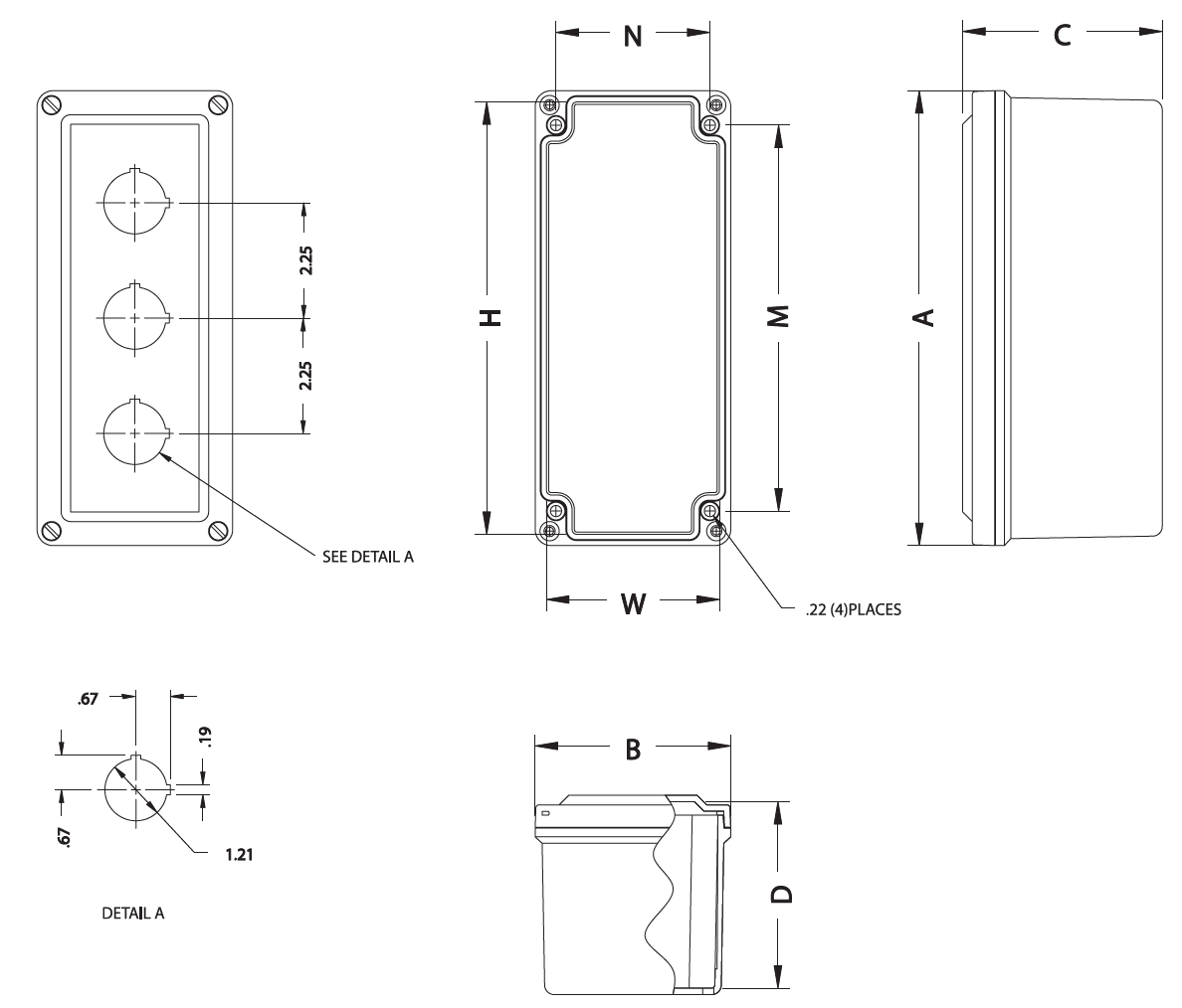 Fiberglass - Pushbutton Enclosures