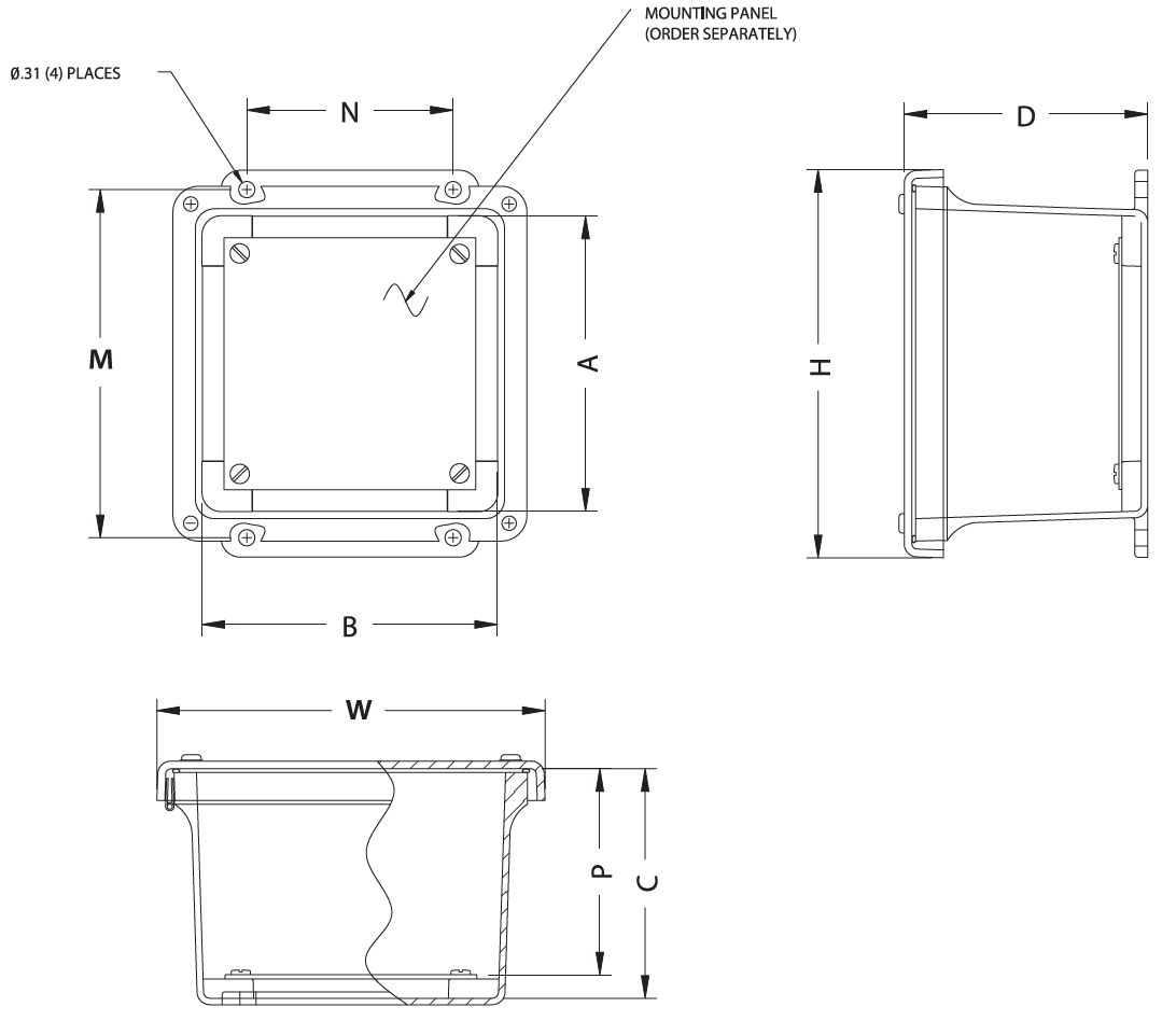 Fiberglass - Hinged Screw Cover Enclosures