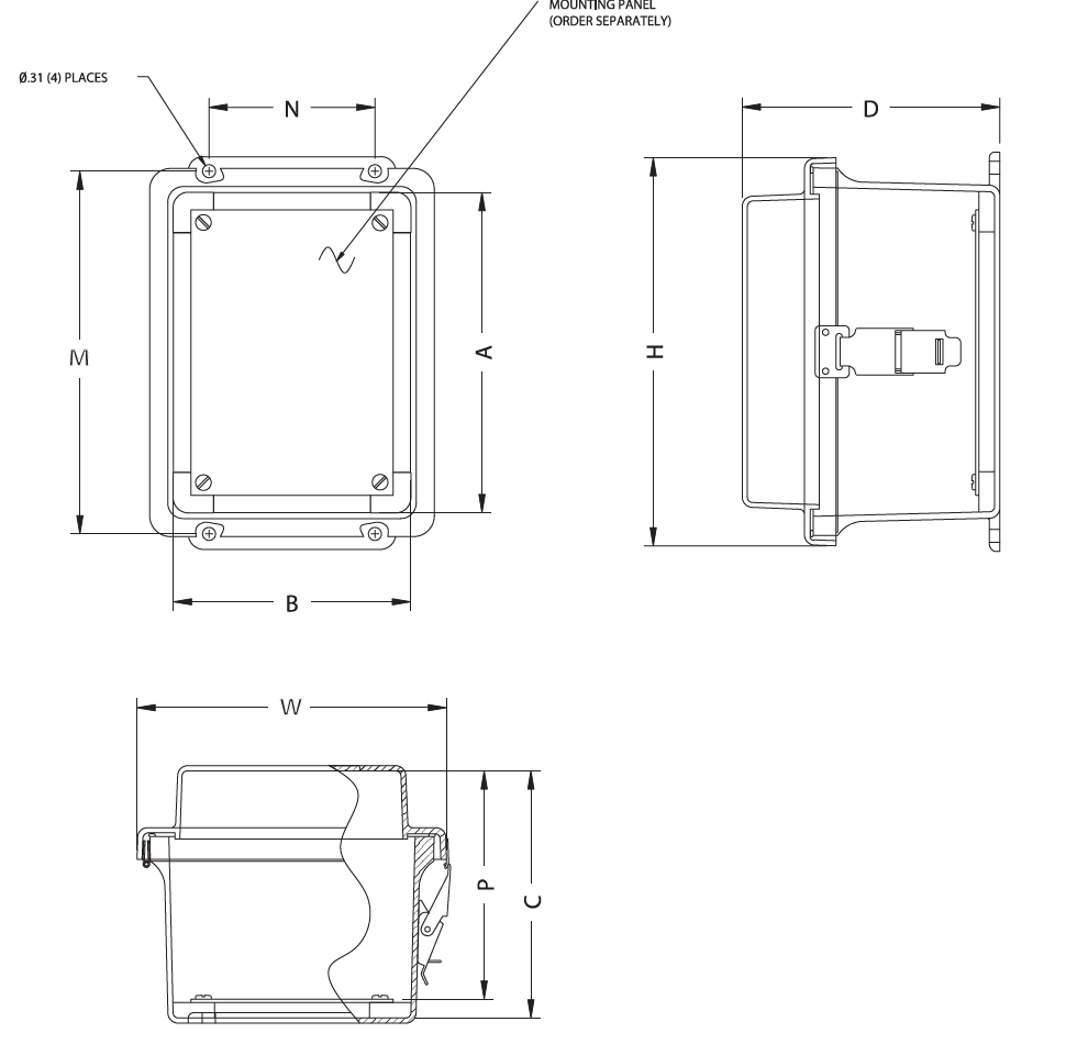 Fiberglass - Quick Release Latch Raised Cover Enclosures